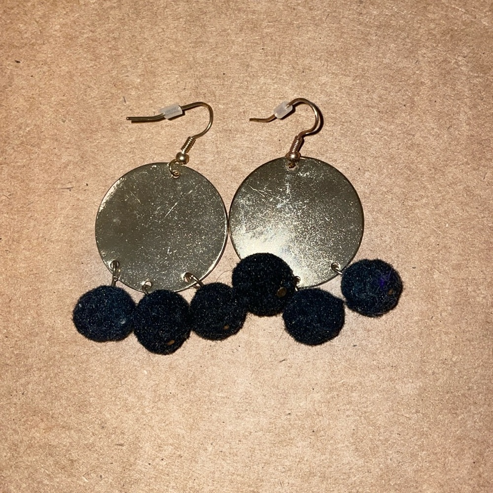 earrings with little pom poms